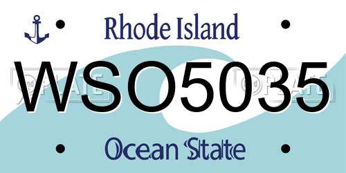 WSO5035 Rhode Island License Plate