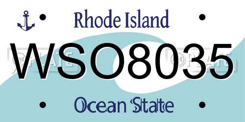 WSO8035 Rhode Island License Plate