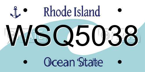 WSQ5038 Rhode Island License Plate