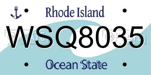 WSQ8035 Rhode Island License Plate