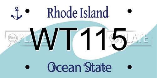 WT115 Rhode Island License Plate