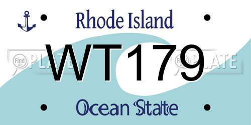 WT179 Rhode Island License Plate