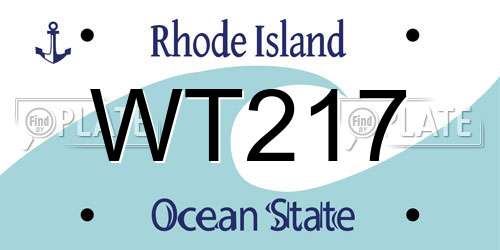 WT217 Rhode Island License Plate