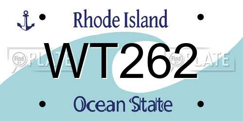 WT262 Rhode Island License Plate