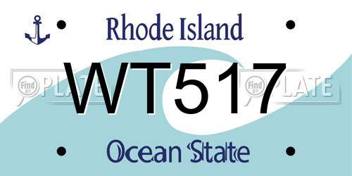 WT517 Rhode Island License Plate