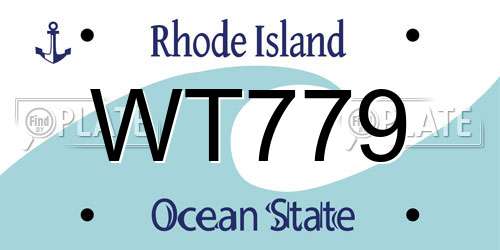 WT779 Rhode Island License Plate