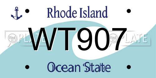 WT907 Rhode Island License Plate