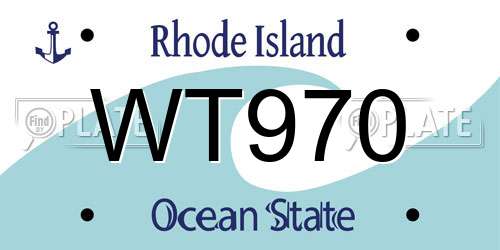 WT970 Rhode Island License Plate
