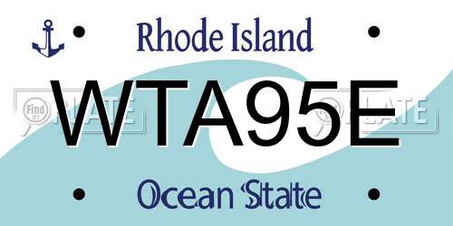 WTA95E Rhode Island License Plate