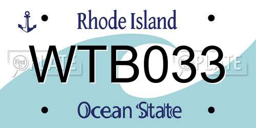 WTB033 Rhode Island License Plate
