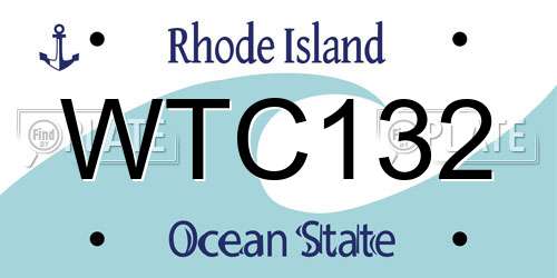 WTC132 Rhode Island License Plate