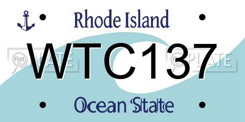 WTC137 Rhode Island License Plate