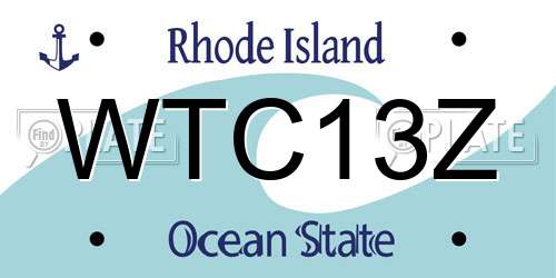 WTC13Z Rhode Island License Plate