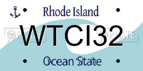 WTCI32 Rhode Island License Plate