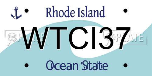 WTCI37 Rhode Island License Plate