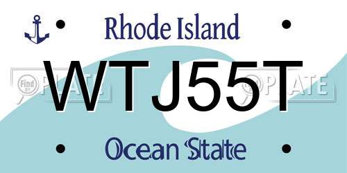 WTJ55T Rhode Island License Plate