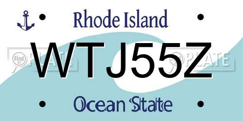 WTJ55Z Rhode Island License Plate