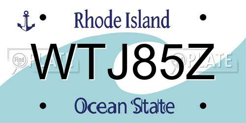 WTJ85Z Rhode Island License Plate