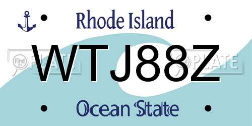 WTJ88Z Rhode Island License Plate
