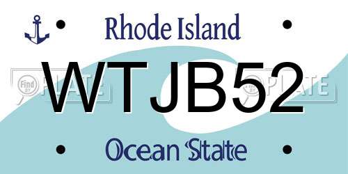 WTJB52 Rhode Island License Plate