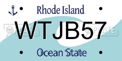 WTJB57 Rhode Island License Plate