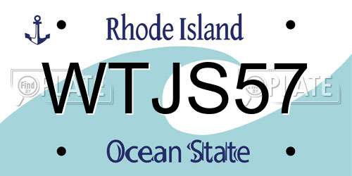WTJS57 Rhode Island License Plate