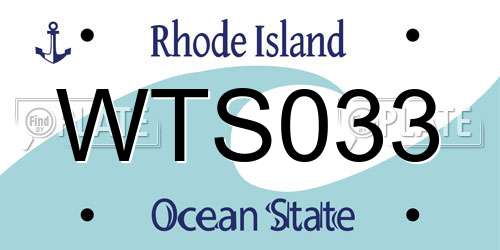 WTS033 Rhode Island License Plate