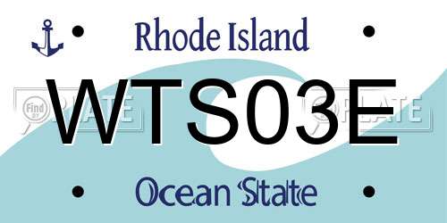 WTS03E Rhode Island License Plate