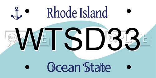 WTSD33 Rhode Island License Plate