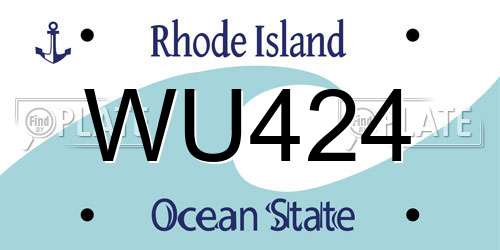 WU424 Rhode Island License Plate