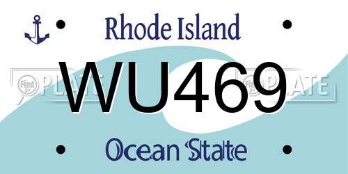 WU469 Rhode Island License Plate
