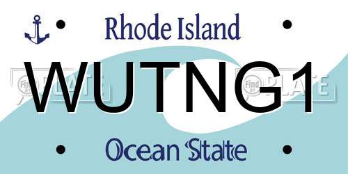 WUTNG1 Rhode Island License Plate