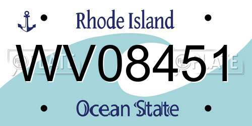 WV08451 Rhode Island License Plate