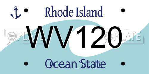 WV120 Rhode Island License Plate