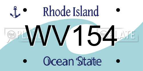 WV154 Rhode Island License Plate