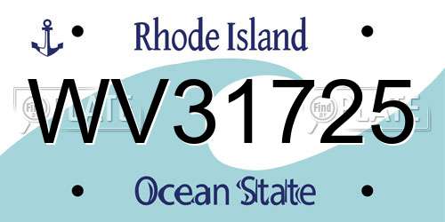 WV31725 Rhode Island License Plate