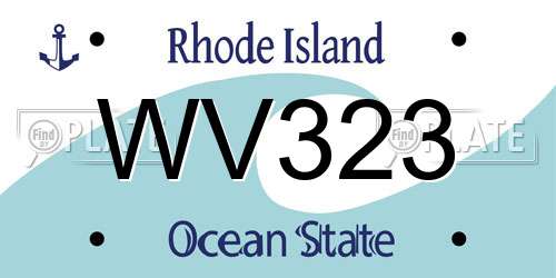 WV323 Rhode Island License Plate