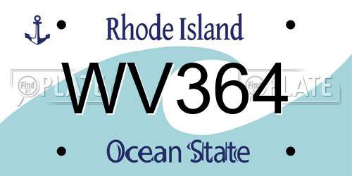 WV364 Rhode Island License Plate