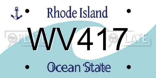 WV417 Rhode Island License Plate