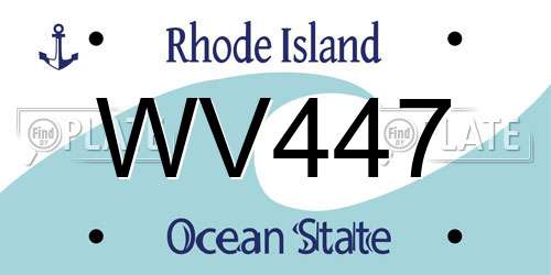 WV447 Rhode Island License Plate