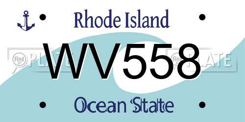 WV558 Rhode Island License Plate
