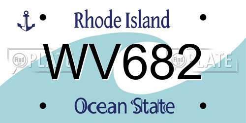 WV682 Rhode Island License Plate