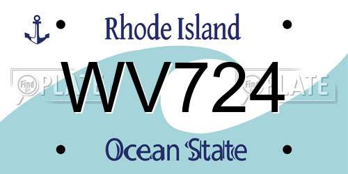 WV724 Rhode Island License Plate
