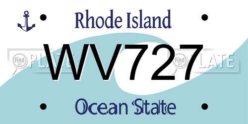 WV727 Rhode Island License Plate