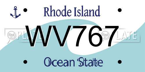 WV767 Rhode Island License Plate