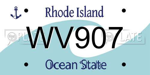 WV907 Rhode Island License Plate