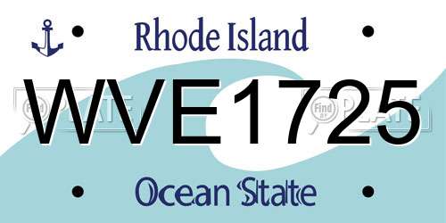 WVE1725 Rhode Island License Plate