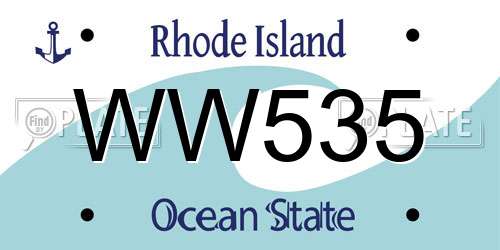 WW535 Rhode Island License Plate