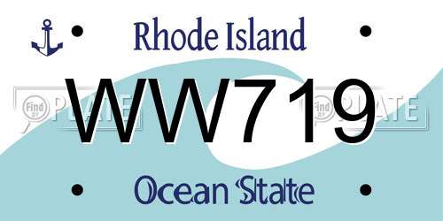 WW719 Rhode Island License Plate