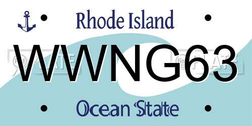 WWNG63 Rhode Island License Plate